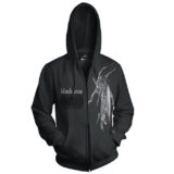 Black One Zip Up Hoodie Front