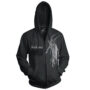 Black One Zip Up Hoodie Front